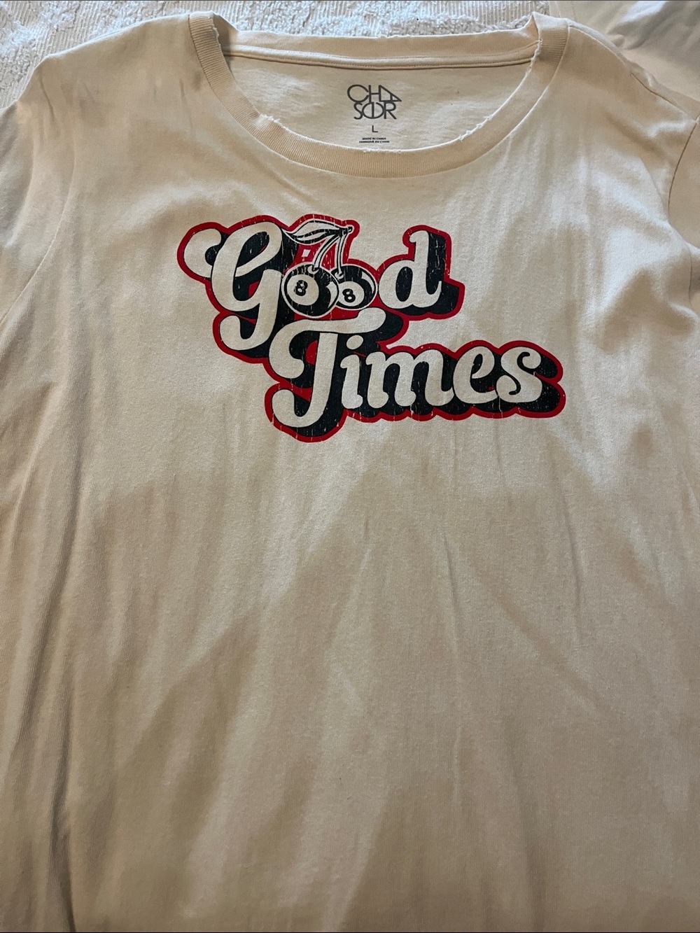 Chaser White Kids 'Good Times' Graphic Tee with Black & Red Print